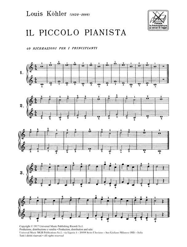 Il Piccolo Pianista - 40 ricreazioni per i principianti Op. 189 - pro klavír